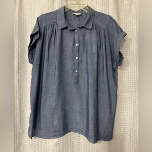 Chambray Dolman Henley Shirt